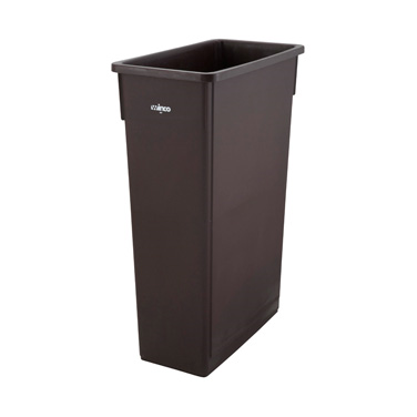 Winco PTC-23B 23 Gallon Brown Wall Hugger Trash Can