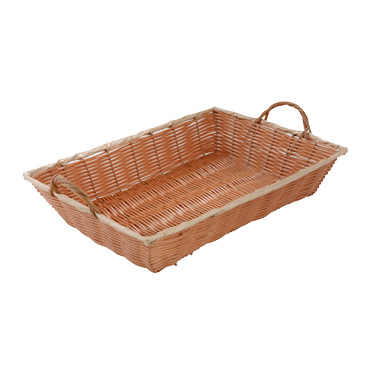 Winco PWBN-16B Woven Basket, 16" x 11" x 3"H, rectangular, with handles, polypropylene, natural