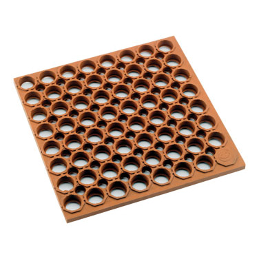 Winco RBMH-35R 3' x 5' Red Rubber Anti Fatigue Floor Mat with Straight Edges