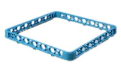 Carlisle RE14 OptiClean™ Open Glass Rack Extender, full-size, inside height of 1.57", snap-on, polypropylene, textured finish, blue
