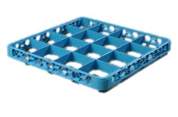 Carlisle RE1614 OptiClean™ Divided Glass Rack Extender (16-Compartments), Blue, NSF