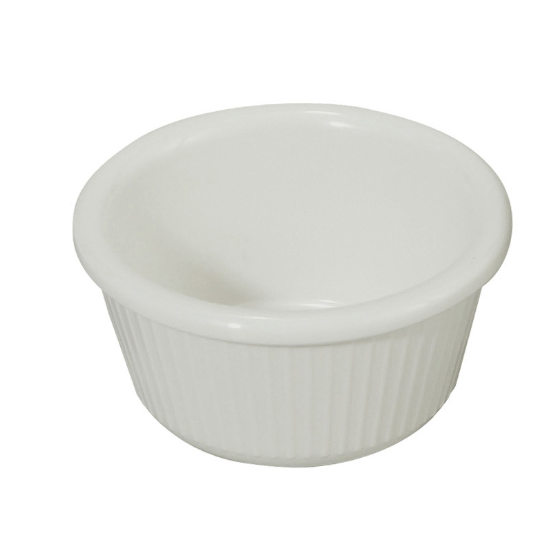 Winco RFM-3W Ramekin, 3 oz., fluted, melamine, break-resistant, white, NSF