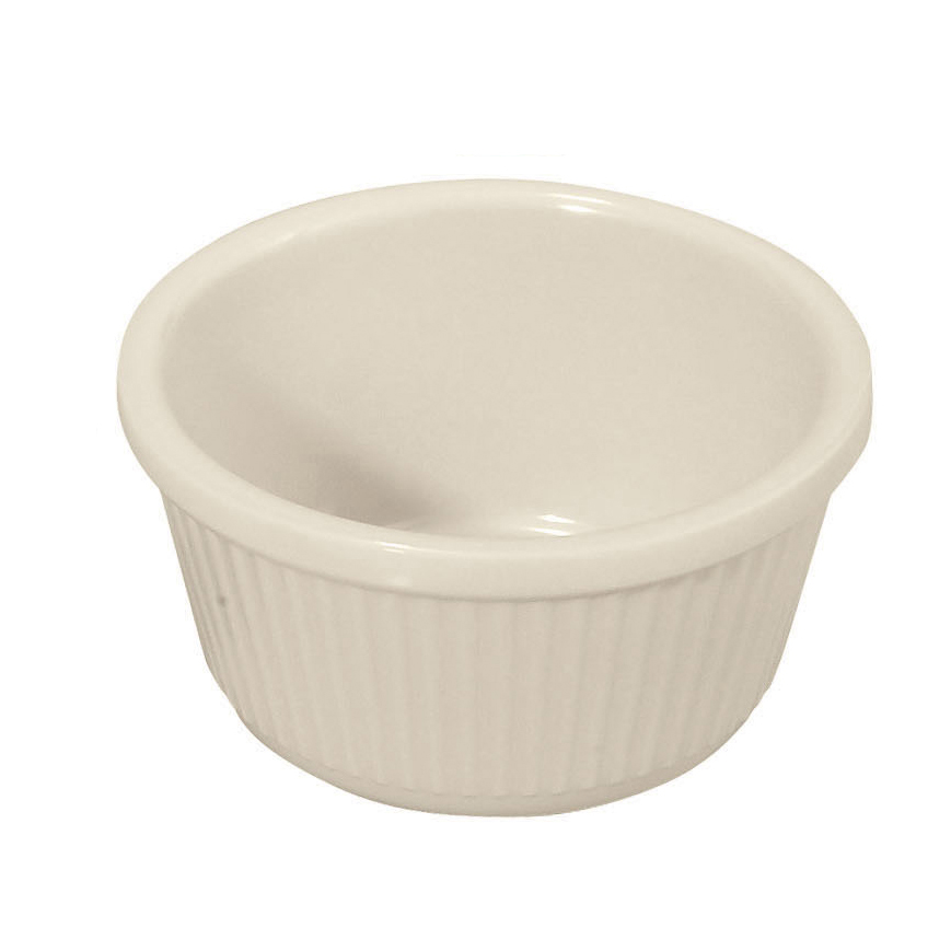 Winco RFM-4B Ramekin, 4 oz., fluted, melamine, break-resistant, bone, NSF