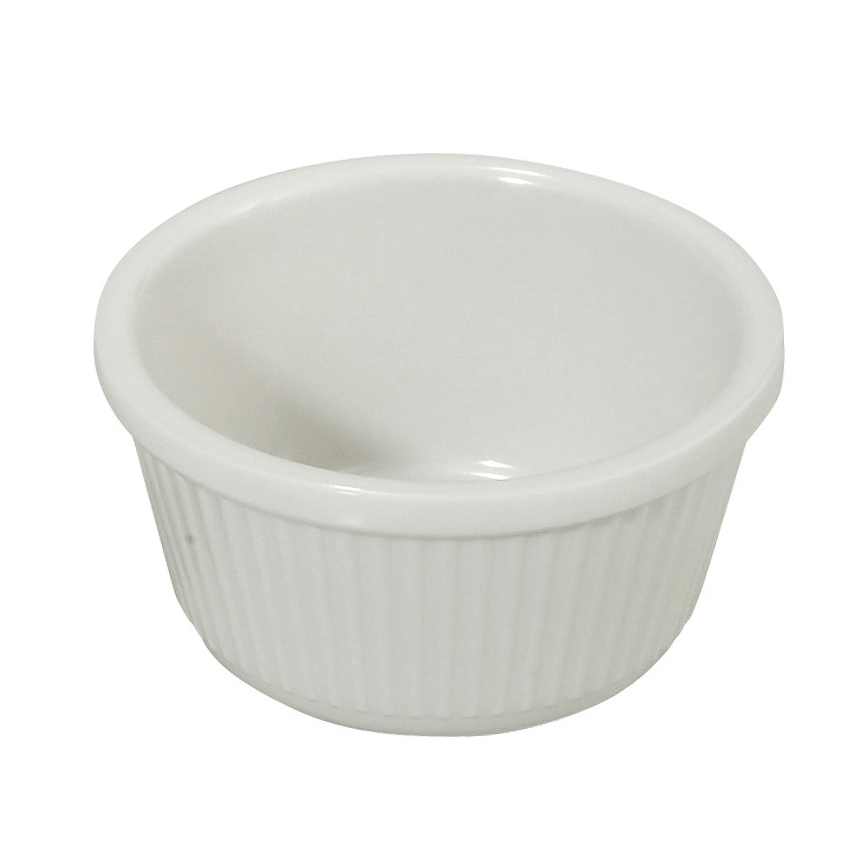 Winco RFM-4W Ramekin, 4 oz., fluted, melamine, break-resistant, white, NSF