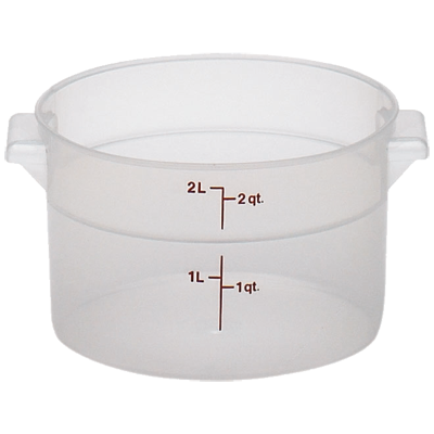 Cambro RFS2PP190 Round Storage Container 2 Qt Plastic Clear, NSF