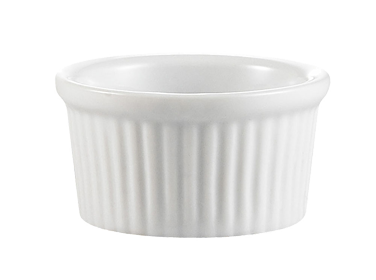 CAC China RKF-4 Ramekin, 4 oz., 3-1/8" dia. x 1-1/2"H, round, fluted