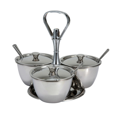 Winco RS-3 Relish Server, 3-compartment, stainless steel