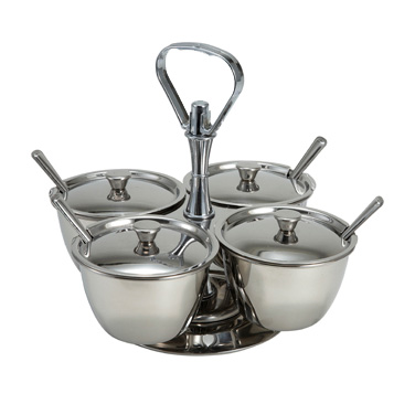 Winco RS-4 Relish Server, 4-compartment, stainless steel