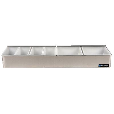 San Jamar B4246L Non-Chilled Garnish Trays, 24"W X 5-3/4"D X 3-1/2"H, Stainless Steel