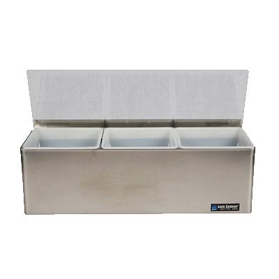 San Jamar B6183L EZ-Chill Garnish Center, 18"W X 5-3/8"D X 5-7/8"H, Stainless Steel