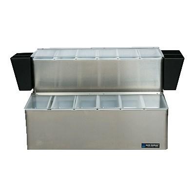 San Jamar B6766L EZ-Chill Garnish Center, 20-7/8"W X 12"D X 12-3/4"H, Stainless Steel