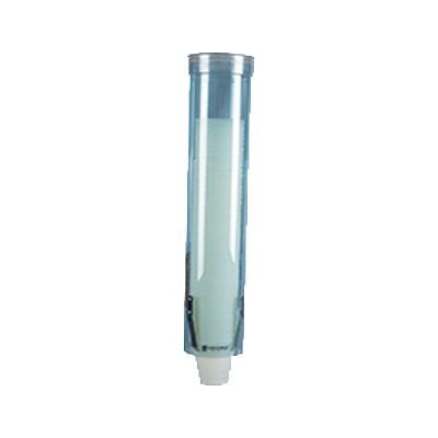 San Jamar C3165TBL20 Pull-Type Arctic Blue 4 - 10 Oz. Flat Water Cup Dispenser - 20" Long