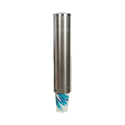San Jamar C3250SS Gravity Pull-Type Paper Cone Cup Dispenser Stainless Steel - 16"L Tube