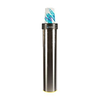 San Jamar C3500EV Stainless Steel Surface Mount Vertical Plastic Or Paper Cup Dispenser - 32 Oz. To 46 Oz.