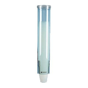 San Jamar C4160TBL Pull-Type Arctic Blue 3 - 5 Oz. Flat / 3 - 4.5 Oz. Water Cup Dispenser - 16" Long