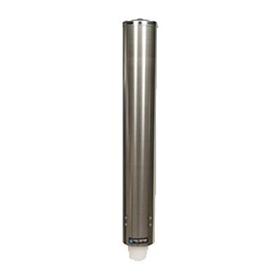 San Jamar C4200PF Pull-Type Stainless Steel 4 - 10 Oz. Foam Cup Dispenser, 23 1/2" Long