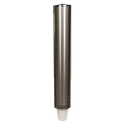 San Jamar C4500PF Pull-Type Stainless Steel 32 - 46 Oz. Foam Cup Dispenser, 23 1/2" Long