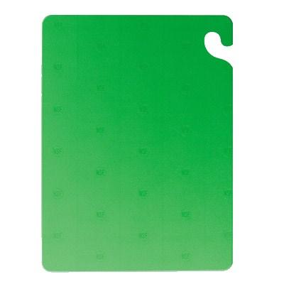 San Jamar CB121812GN Cut-N-Carry Cutting Board With Hook, 12" X 18" X 1/2", Green, NSF