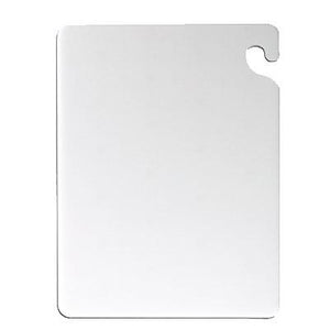 San Jamar CB152012WH Cut-N-Carry Cutting Board With Hook, 15" X 20" X 1/2", White, NSF