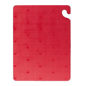 San Jamar CB182434RD Cut-N-Carry Cutting Board With Hook, 18" X 24" X 3/4", Red, NSF