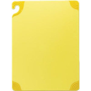 San Jamar CBG121812YL Saf-T-Grip Cutting Board, 12" X 18" X 1/2", Yellow, NSF