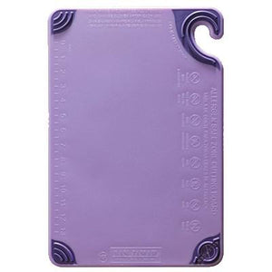 San Jamar CBG6938PR Saf-T-Grip Allergen Saf-T-Zone Cutting Board, 6" X 9" X 3/8", Purple, NSF