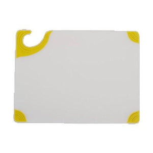 San Jamar CBGW152012YL Saf-T-Grip Cutting Board, 15" X 20" X 1/2"D, Yellow White, NSF