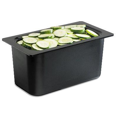 San Jamar CI7003BK Chill-It Food Pan, 1/3 Size, 6" Deep, ABS Plastic, Black, NSF