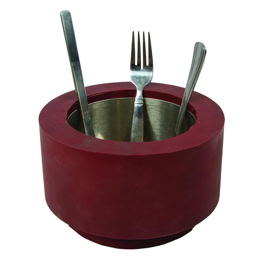 San Jamar KA600 Katchall Magnetic Scrap Block, Fits 5-1/2" To 7" Dish Table Opening, Rubber, Red