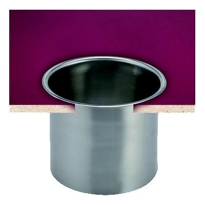San Jamar L360C In-Counter Trash Chute, Large, 6-3/5" Diameter, 5-1/4" Tube Length, 22-Gauge Stainless Steel Construction