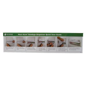 San Jamar MKQUG Mani-Kare Bandage Dispenser Quick User Guide, 3" X 12", Laminated, For Blue Bandages