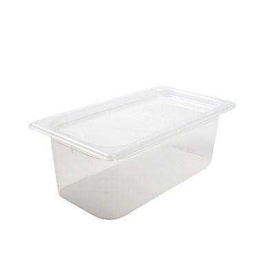 San Jamar MP13 Mod Pan, 1/3 Food Pan With Lid, 4 Quart, 5-1/2" Deep, BPA Free, NSF