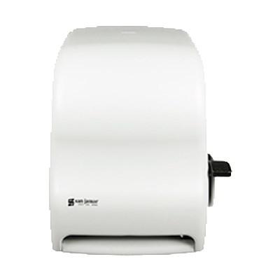 San Jamar T1100WH Classic Paper Towel Dispenser Wall Mount, 8 X 8" Roll, Lever Action, White