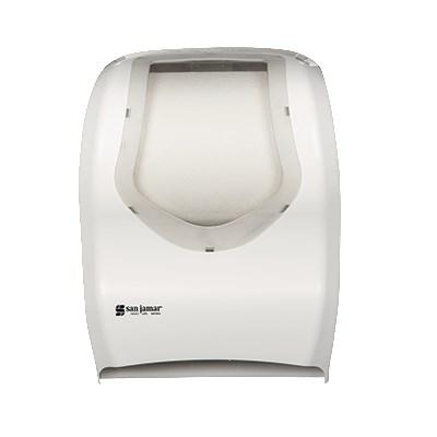 San Jamar T1470WHCL Smart System Classic Towel Dispenser With IQ Sensor, White/Clear