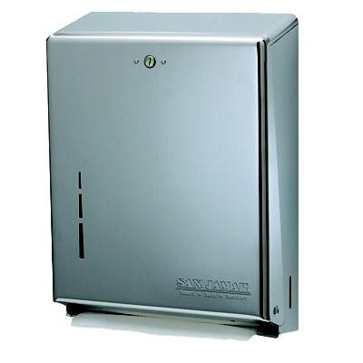 San Jamar T1900SS Classic Paper Towel Dispenser, Wall Mount, Satin Stainless Finish