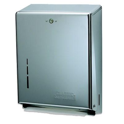 San Jamar T1900XC Classic Paper Towel Dispenser, Wall Mount, Matte Chrome Finish