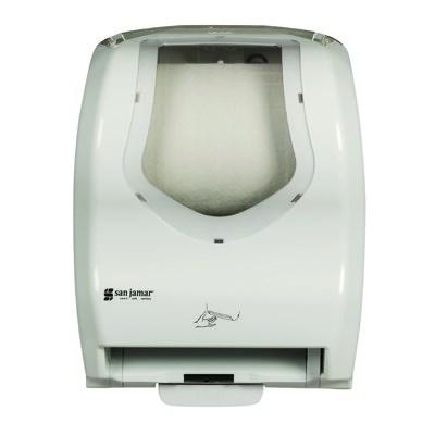 San Jamar T8370WHCL Summit Hybrid Classic Towel Dispenser With IQ Sensor, White/Clear