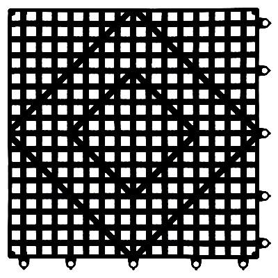 San Jamar VM5280BK-12 Versa-Mat Bar Mat Tile/Shelf Liner, 12" X 12", Interlocking, Rubber, Black, NSF