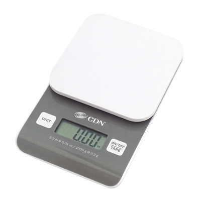 CDN SD0202 Precision Scale, digital, 4-7/16"W x 7-1/8"D x 1"H,  4-7/16" square platform, 2.2 lb x 0.01 oz/ 1000 g x 0.2 g capacity
