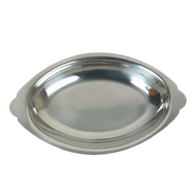 Thunder Group SLGT008 Au Gratin Dish, oval, 8 oz. capacity, crumb groove, stainless steel, mirror-finish