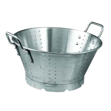 Winco SLO-16 Colander, 16 qt., 16-1/2" dia. x 7-1/2", round, medium size holes, heavy duty, stainless steel