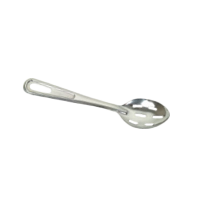 Thunder Group SLSBA112 11" Stainless Steel Slotted Flat Handle Basting Spoon