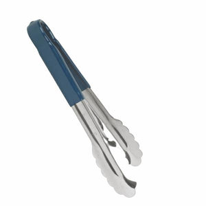 Thunder Group SLTG810B 10" Stainless Steel Blue Handle Utility Tongs