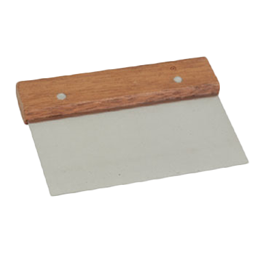 Thunder Group SLTWDS006 Dough Scraper, 6" x 4", wood handle, stainless steel, satin finish