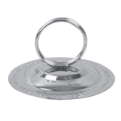 Thunder Group SLTWMH004 Menu/Card Clip, 4", ring style, round flat base, stainless steel