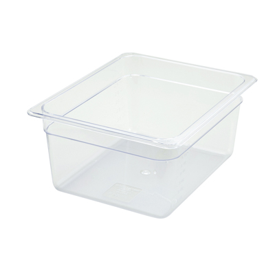 Winco SP7206 Poly-Ware 5 1/2" Deep 1/2 Size Clear Polycarbonate Food Pan