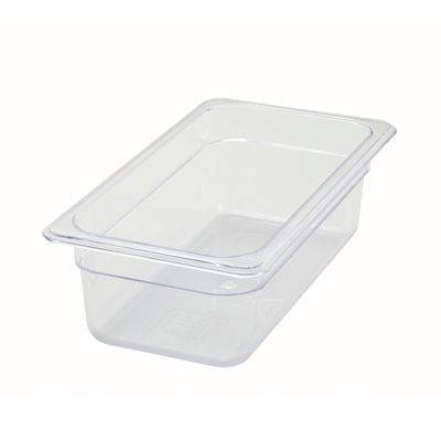 Winco SP7304 Poly-Ware™ Food Pan, 1/3 size, 12-5/8" x 6-7/8", 3-1/2" deep, -40°F to 210°F temp. range, dishwasher safe, break-resistant polycarbonate, NSF