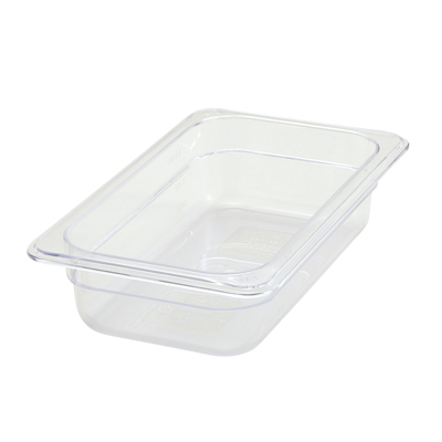 Winco SP7402 Poly-Ware™ Food Pan, 1/4 size, 10-1/4" x 6-1/4", 2-1/2" deep, -40°F to 210°F temp. range, dishwasher safe, break-resistant polycarbonate, NSF