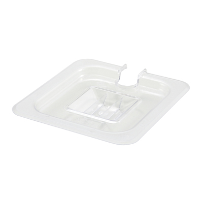 Winco SP7600C Poly-Ware™ Food Pan Cover, 1/6 size, slotted, with handle, polycarbonate, NSF