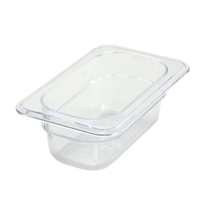 Winco SP7902 Poly-Ware™ Food Pan, 1/9 size, 6-7/8" x 4-1/4", 2-1/2" deep, -40°F to 210°F temp. range, dishwasher safe, break-resistant polycarbonate, NSF